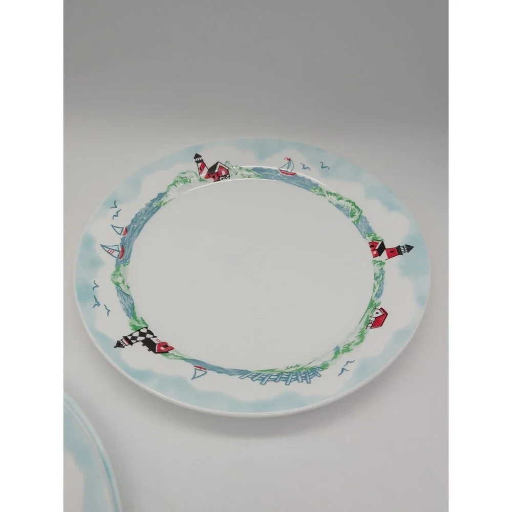 Set of 4 Corelle Outer Banks Lighthouse Dinner Plates 10 1/4